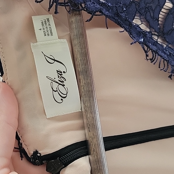 Eliza J Fit and Flare Dress in Navy - Picture 6 of 11